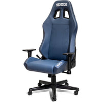 Sparco Coach kontorsstol i blått läder för gaming och kontor