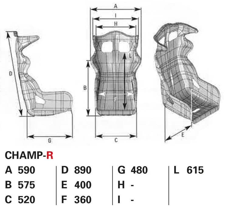 OMP Racingstol Champ-R + stålkonsol (3030)