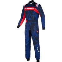 Alpinestars kartingoverall KMX9 v3 Graf 5 i blått och rött, racingoverall för fordon och motorsport