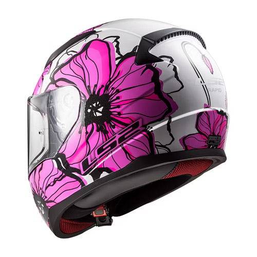 LS2 Rapid POPPIES Integral Helmet - Pink