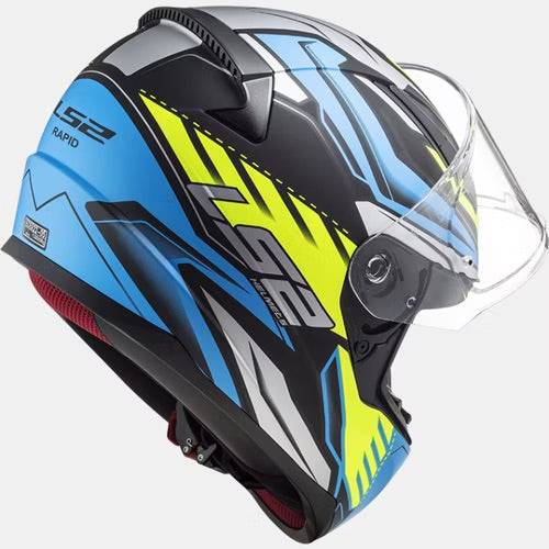 LS2 Rapid GALE Integral Helmet - Black/Blue/Neon Yellow