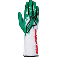 Alpinestars Kartinghandskar Vit Grön Tech 1k v3