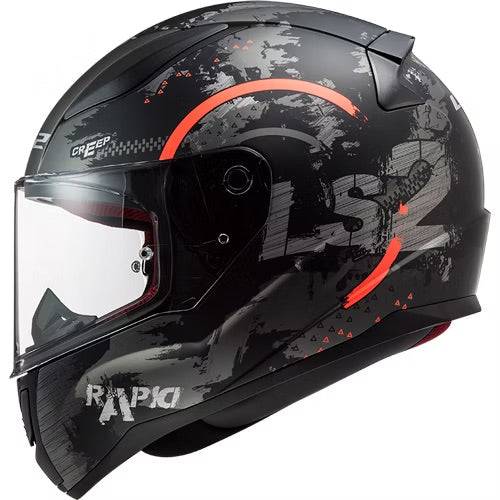 LS2 Rapid CIRCLE Integral Helmet - Black/Orange