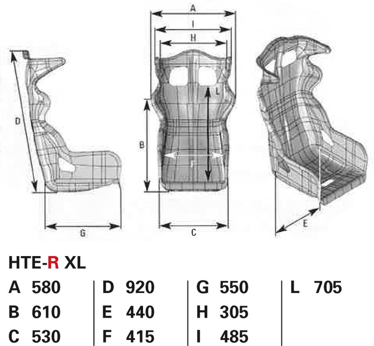 OMP Racingstol HTE-R XL